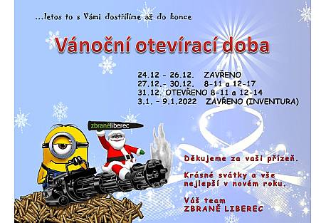 VÁNOČNÍ OTEVÍRACÍ DOBA a INVENTURA