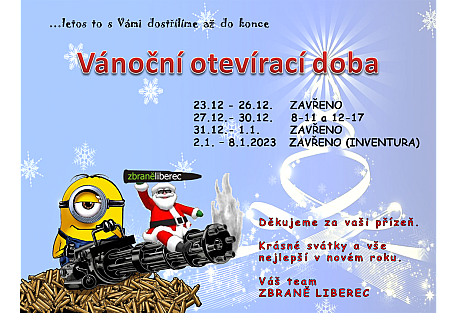 VÁNOČNÍ OTEVÍRACÍ DOBA a INVENTURA